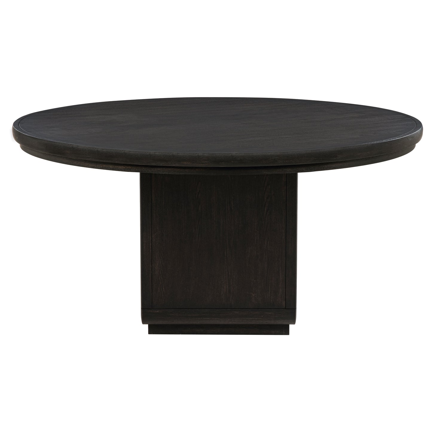 Leandro Contemporary 60" Round 7-Piece Round Dining Set – Burnished Black & Cream