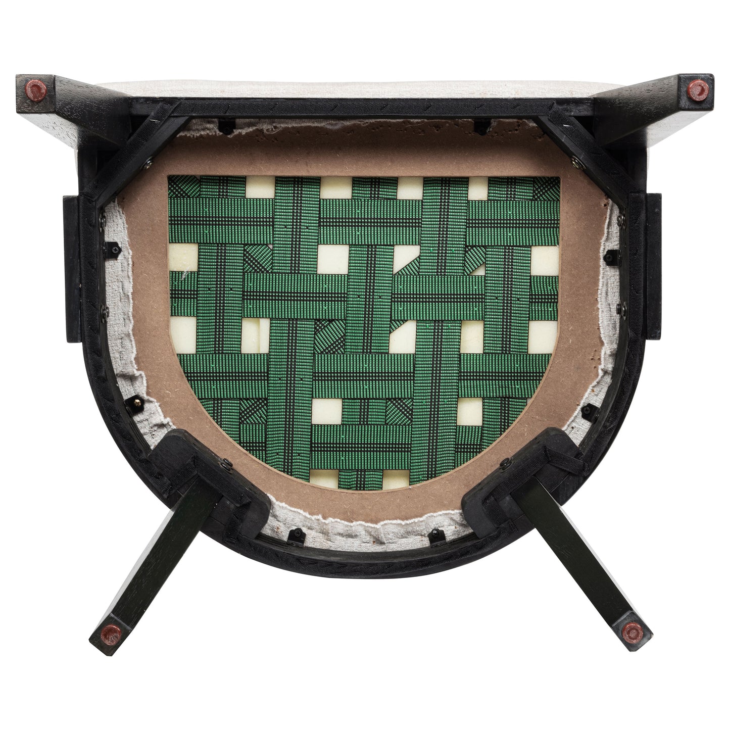 Leandro Contemporary Upholstered Dining Arm Chairs (Set of 2) – Burnished Black & Cream