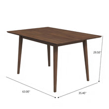 Levi Modern Style Solid Wood Rectangular Dining Kitchen Table Brown Finish - detail view 5