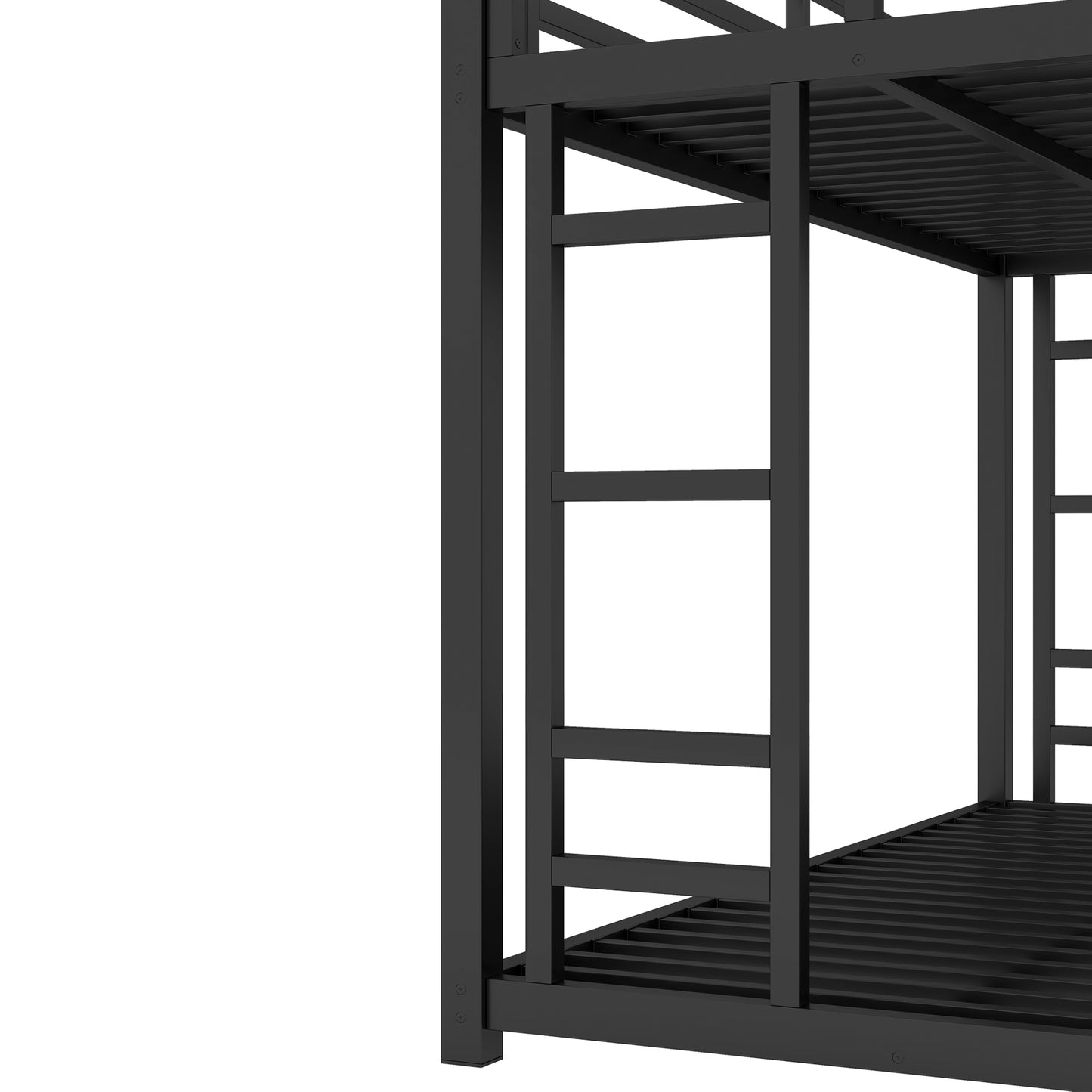 Metal Twin XL over Queen Bunk Bed for Teens and Adults - Black - detail view 7