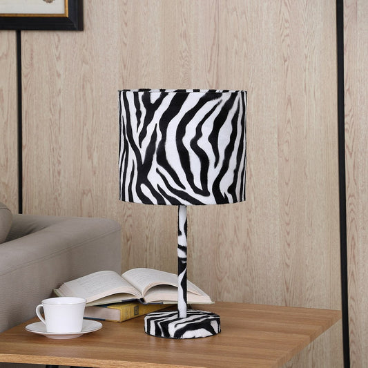 Zeb Faux Suede Zebra Metal Table Lamp