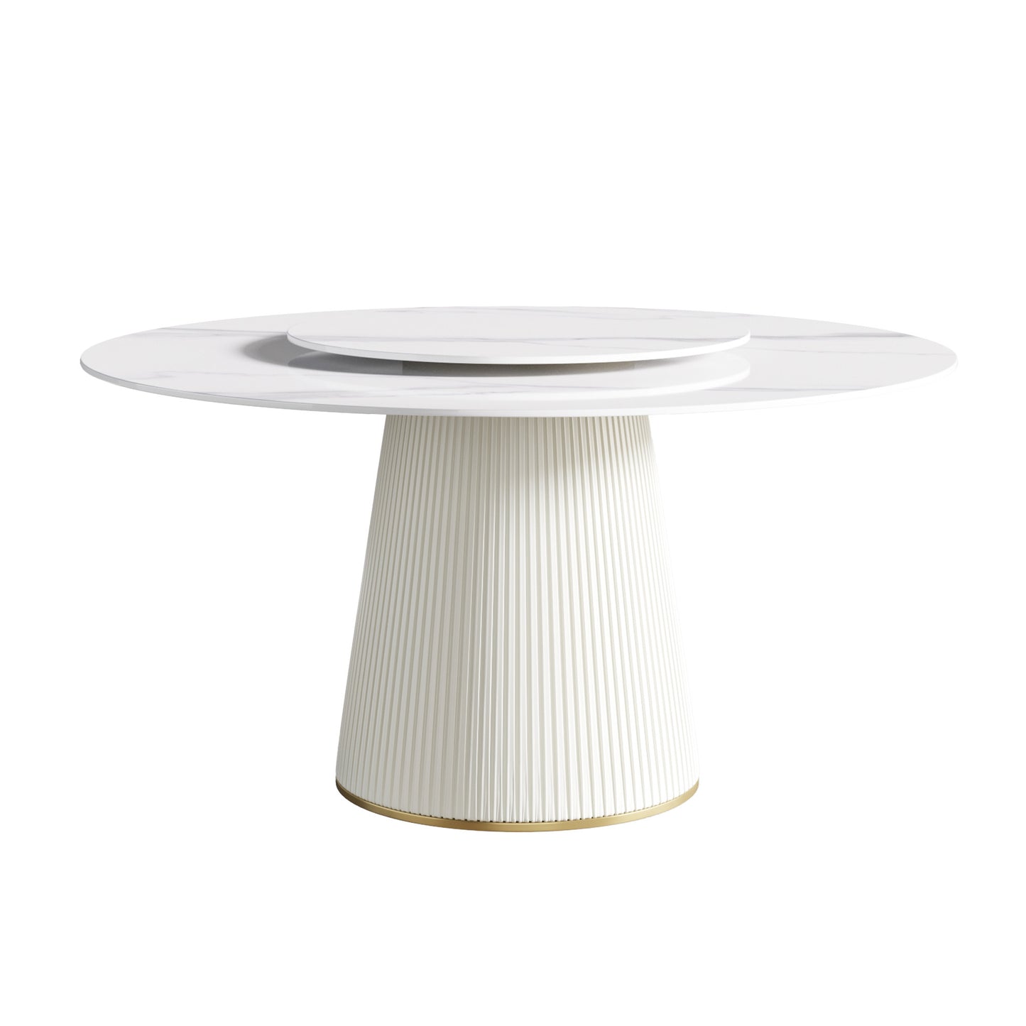 Caspian II 59" Round Modern Faux Marble Dining Table