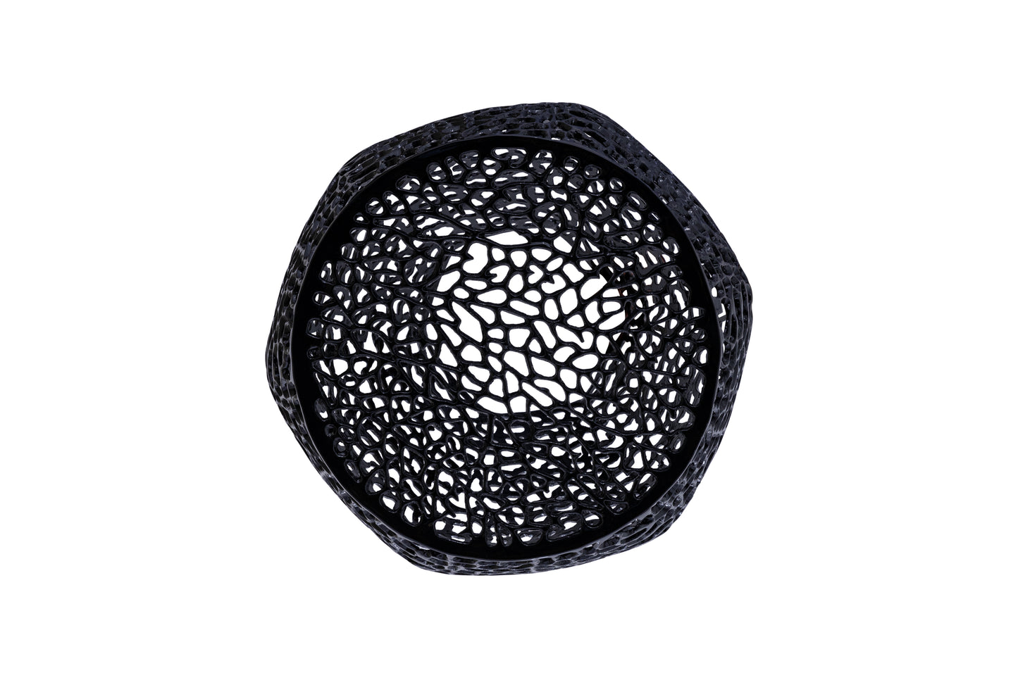 Azriel Aluminum Mesh Side Table, Black