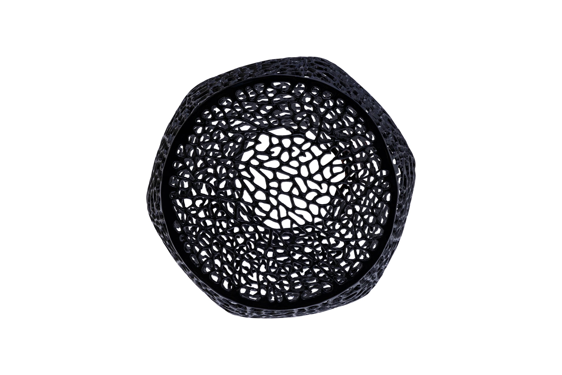 Azriel Aluminum Mesh Side Table, Black