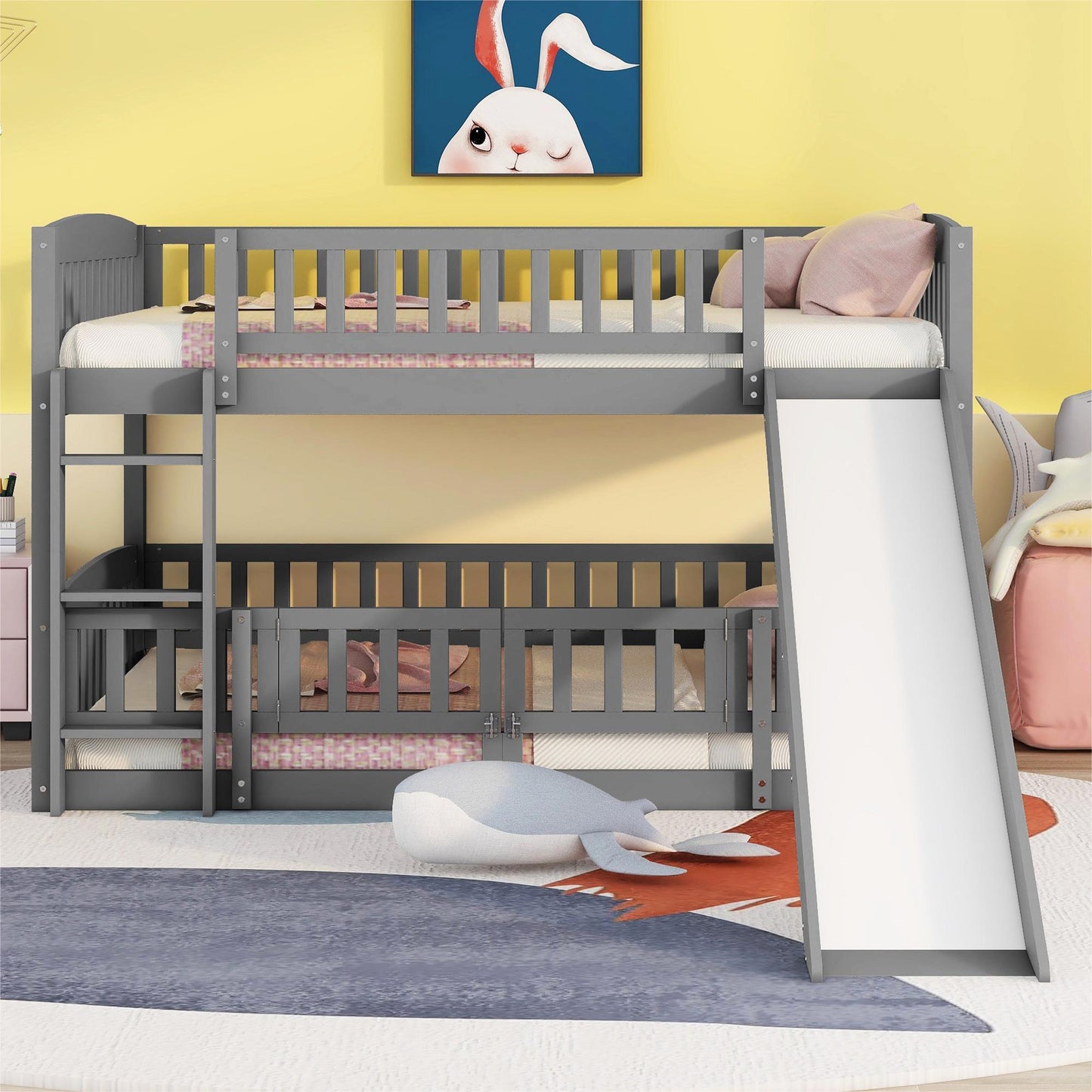 Bunk Bed with Slide - Gray - detail view 2