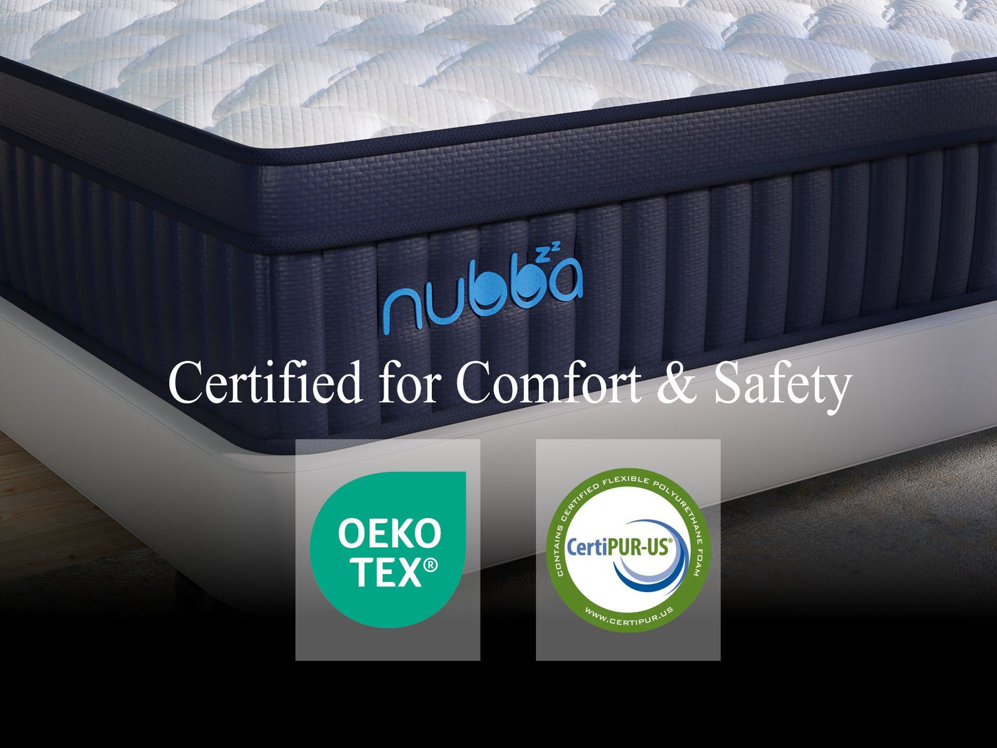 NUBBA 14' TWIN SIZE ELITE LUXURY HYBRID MATTRESS - FIRM - White - detail view 5