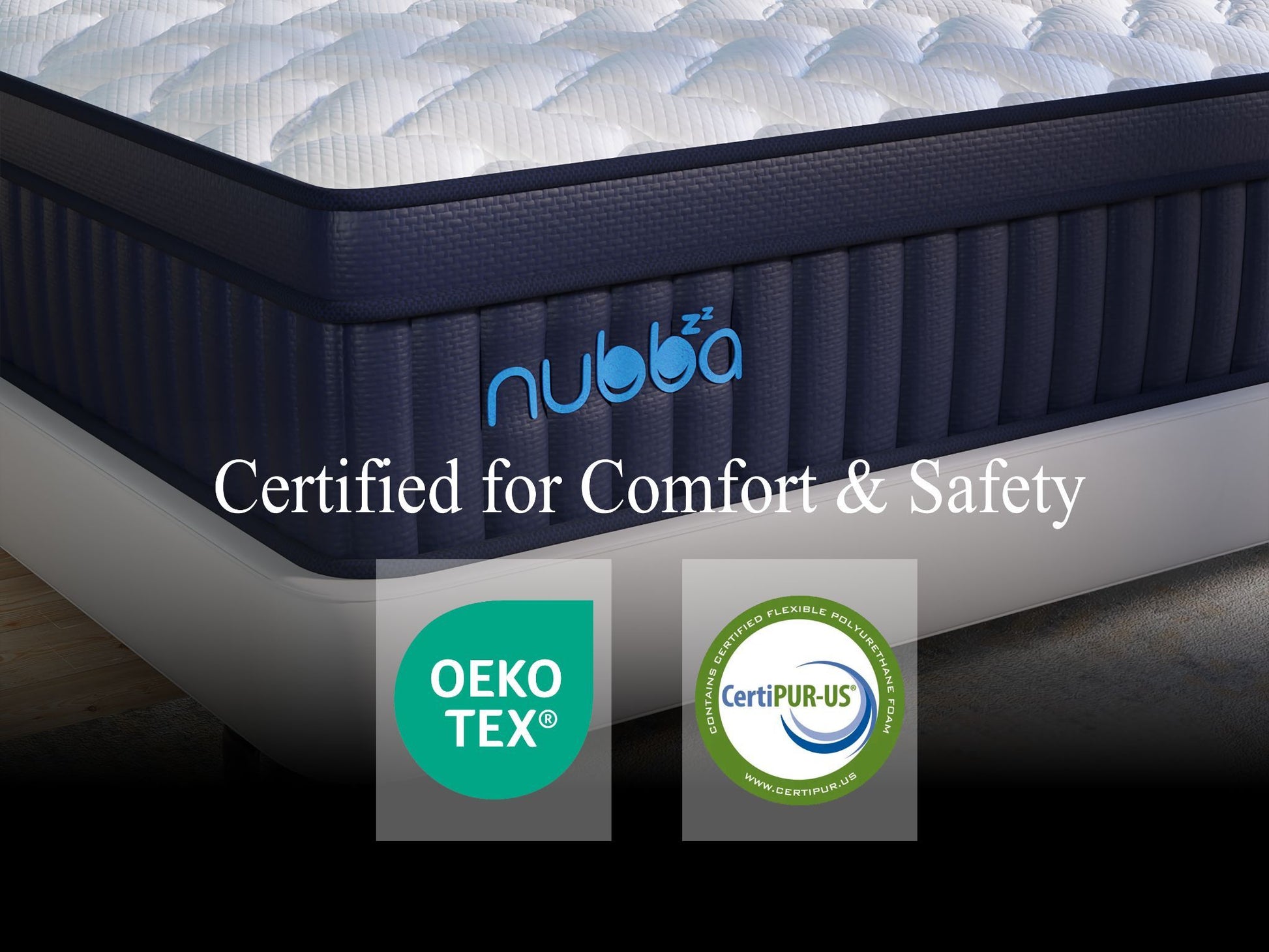 NUBBA 14' TWIN SIZE ELITE LUXURY HYBRID MATTRESS - FIRM - White - detail view 5