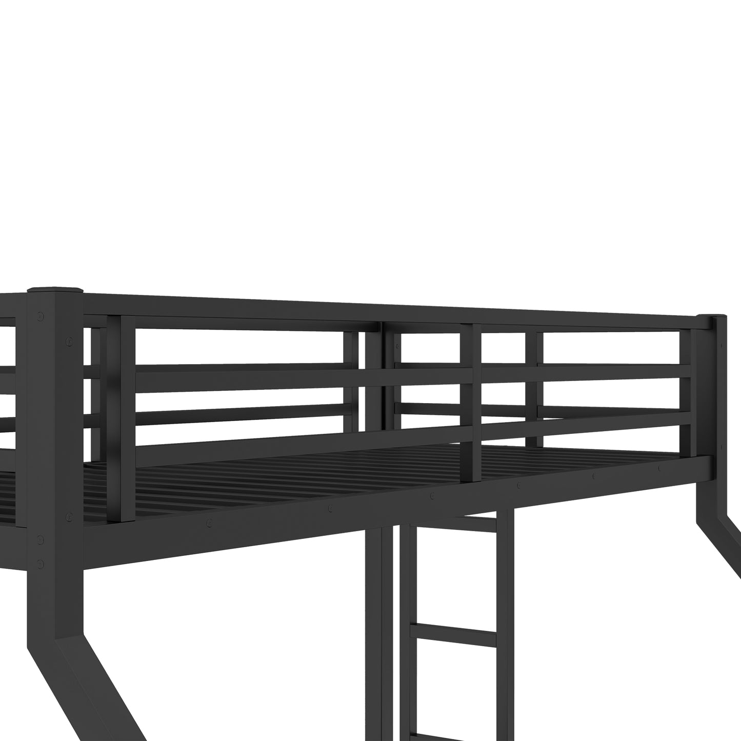 Metal Twin XL over Queen Bunk Bed for Teens and Adults - Black - detail view 6