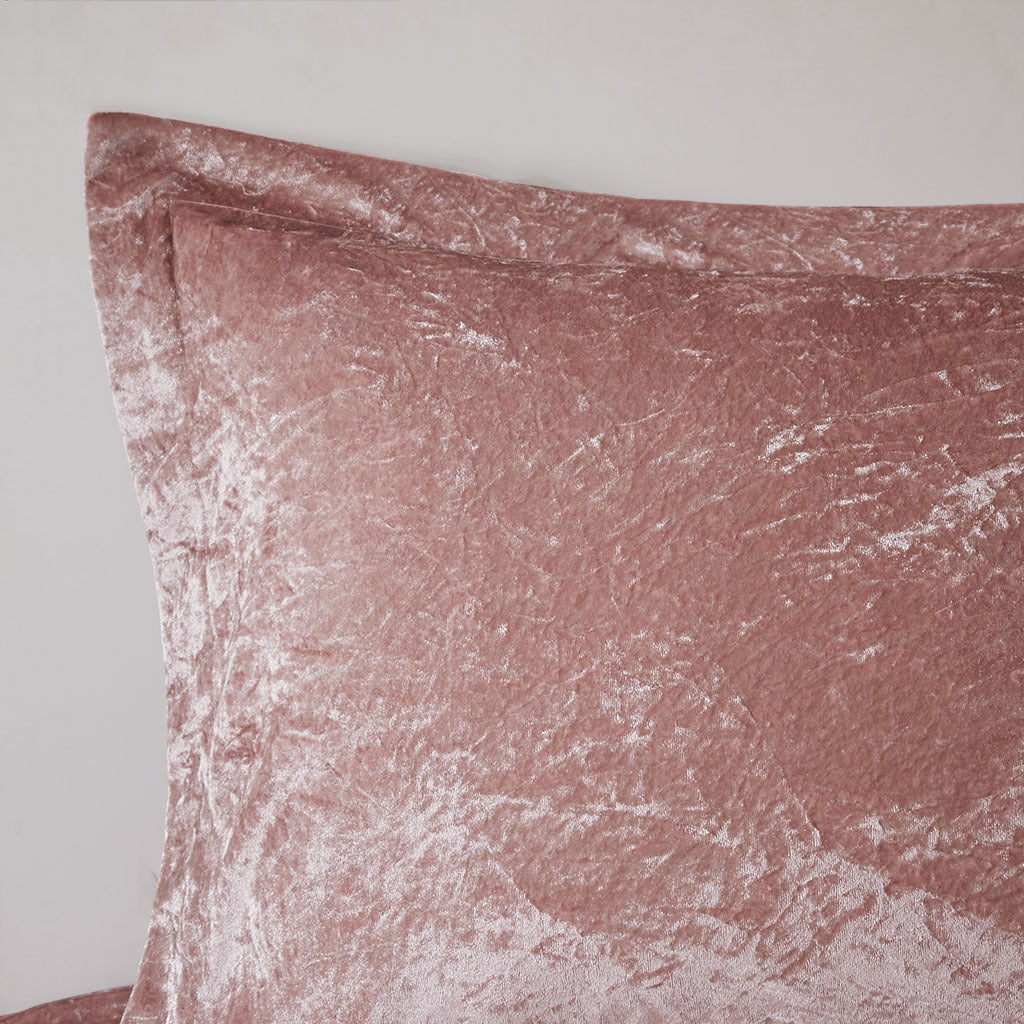 Blush Velvet Comforter Set with Throw Pillow