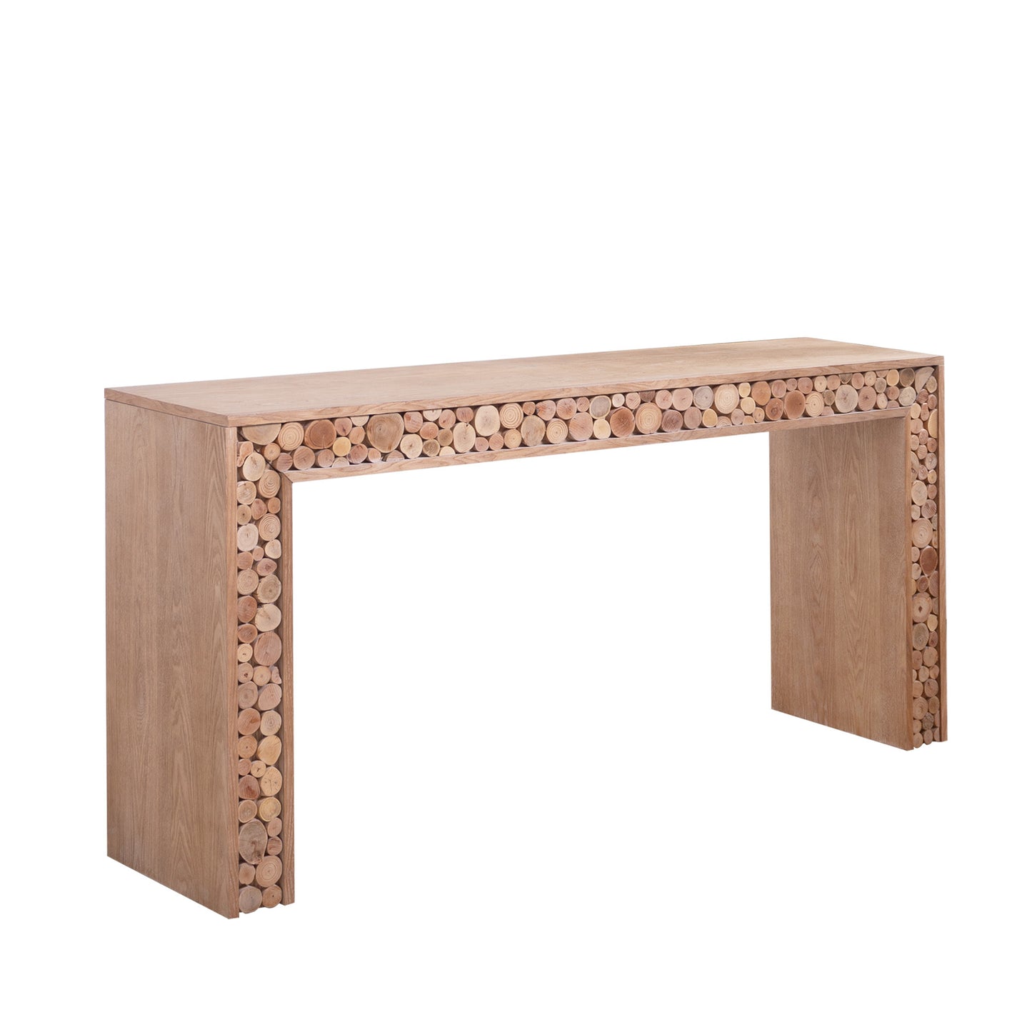 Thoren 62” Rustic Console Table with Natural Log Accents