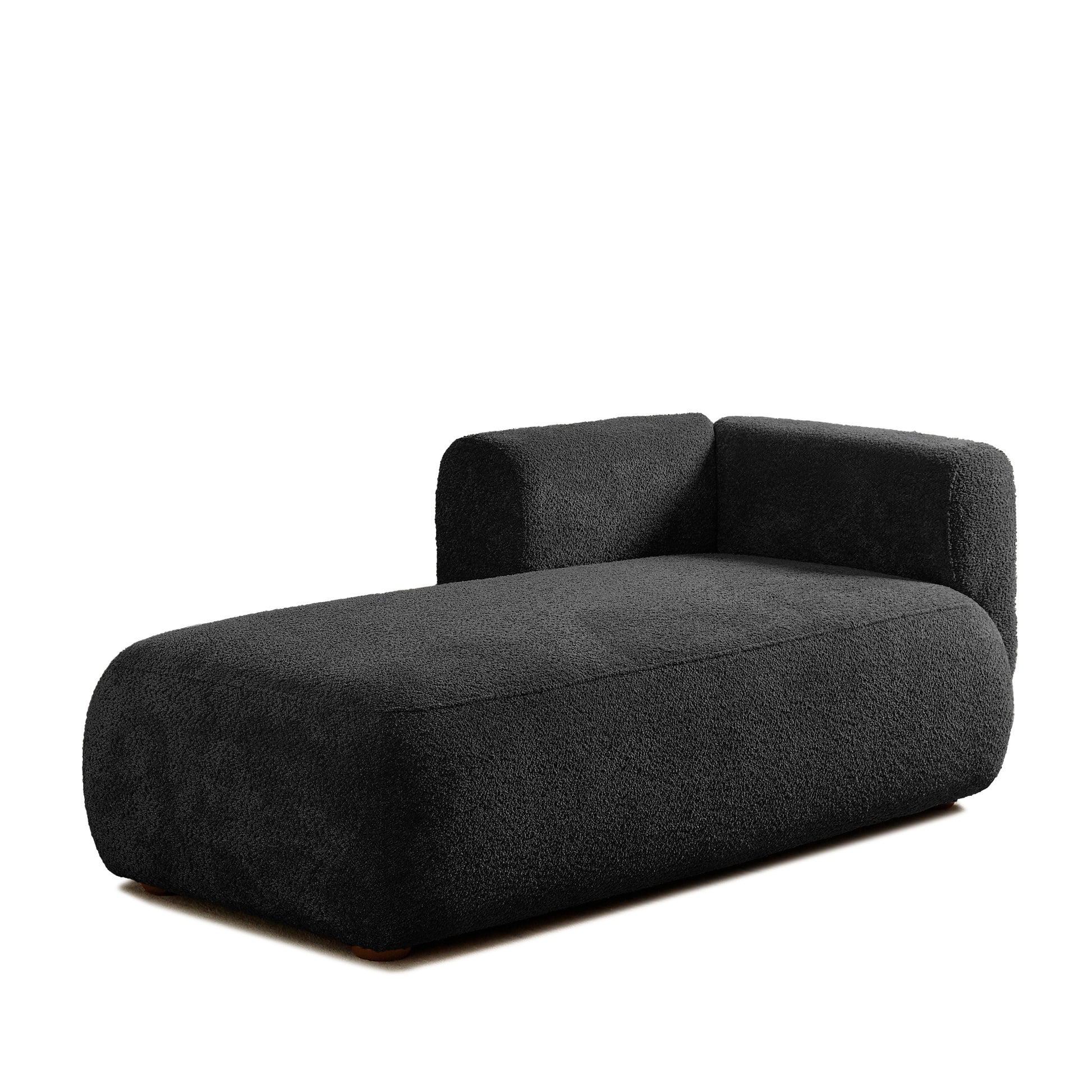 Upholstered Chaise Lounge - Black - detail view 6