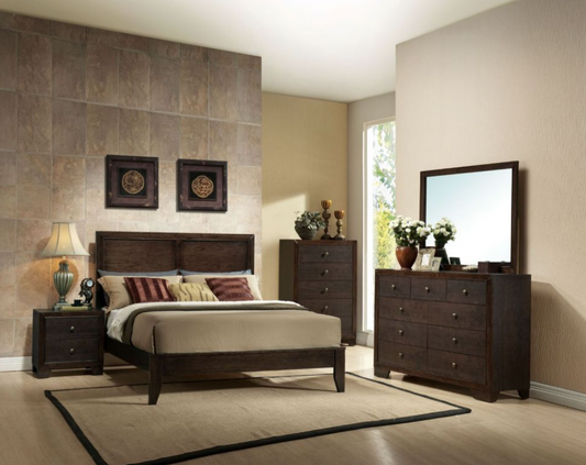 Madison Transitional Panel Bed in Espresso - Queen