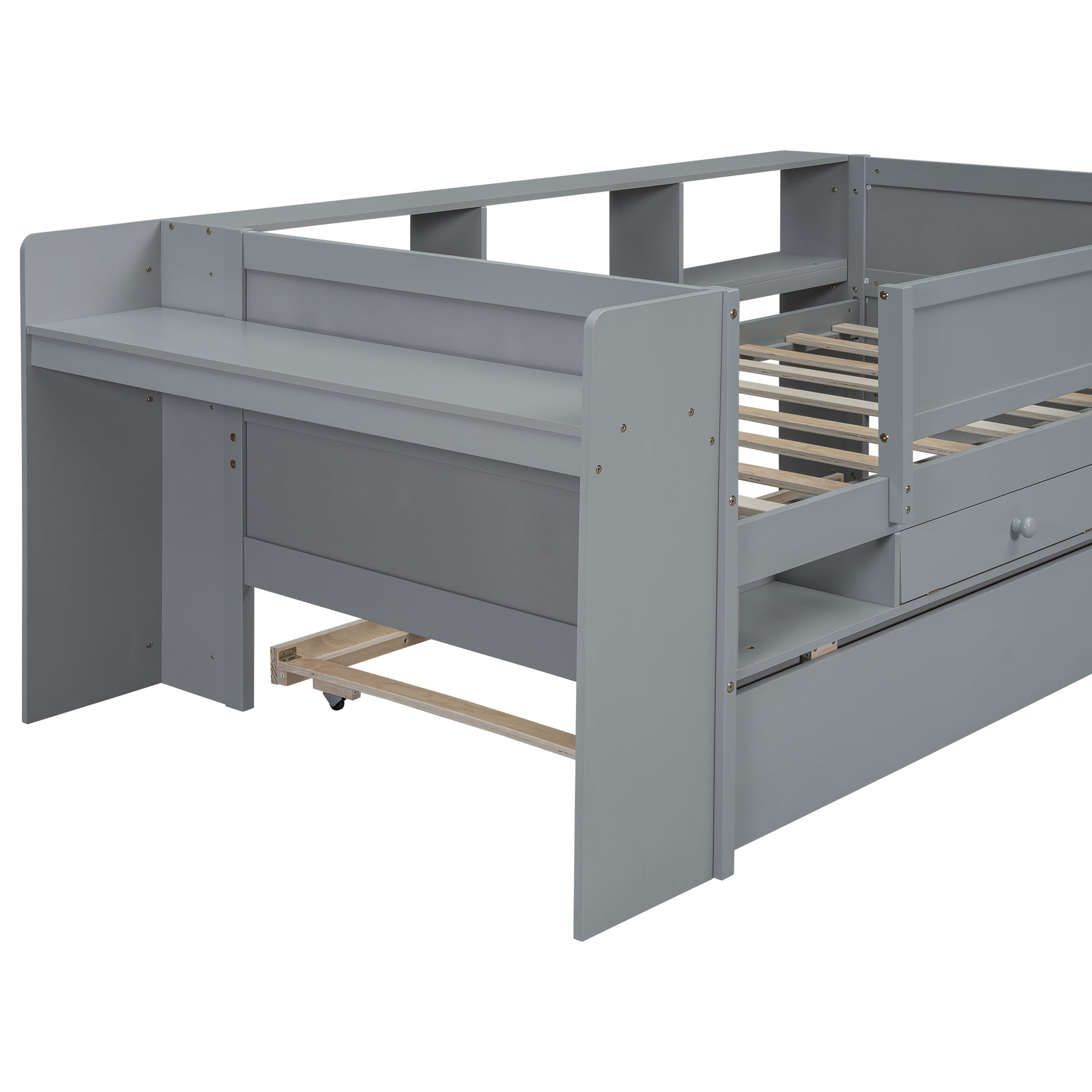 Auden Multi-Functional Twin Daybed with Drawers and Trundle, Gray