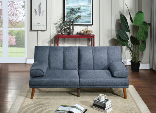 Navy Color Polyfiber 2pc Sectional Sofa Set Living Room Furniture Solid wood Legs Plush Couch Adjustable Sofa Chaise - detail view 2