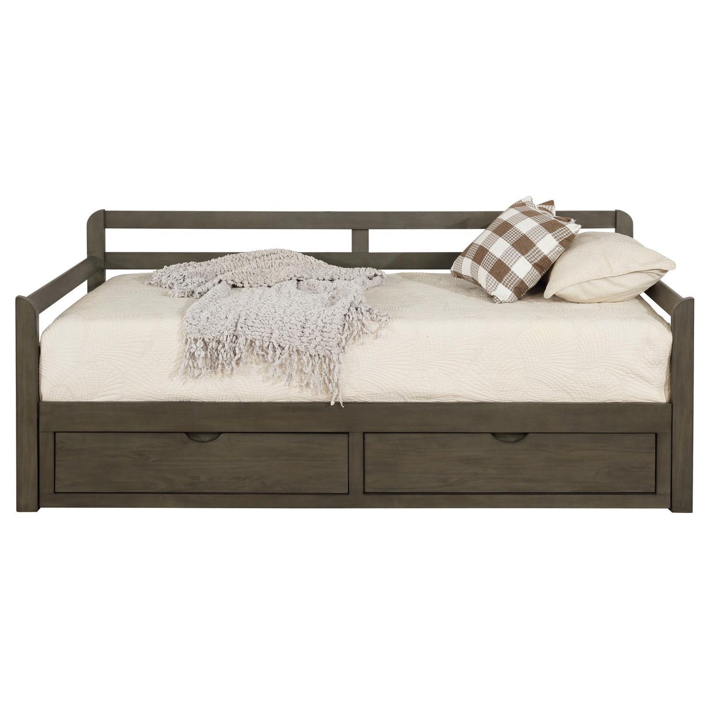 Mali Modern Grey Twin XL 2-drawer Daybed with Extension Trundle