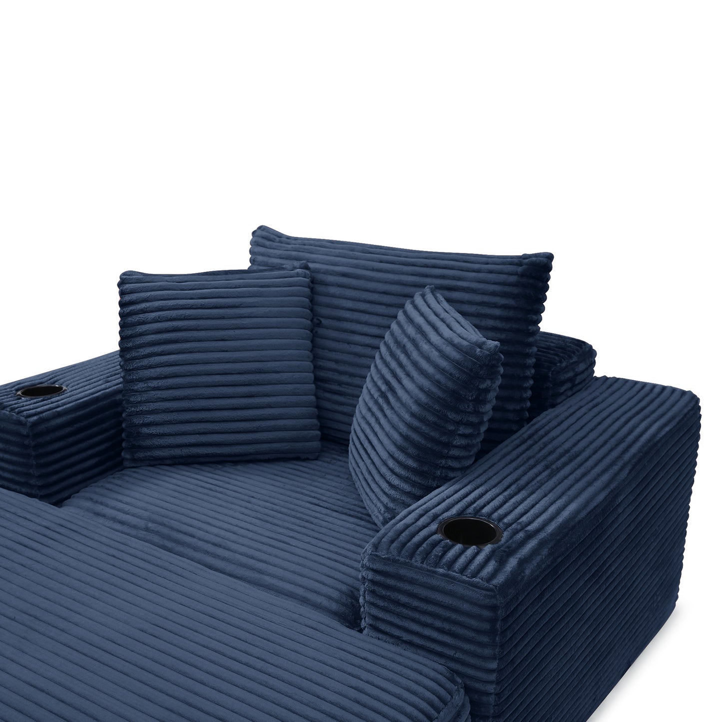 52" Boneless Chaise Lounge Chair Indoor-Oversized Cloud-Like Cozy Comfy Modular 3-in-1 Sofa Bed for Reading - Blue - detail view 5
