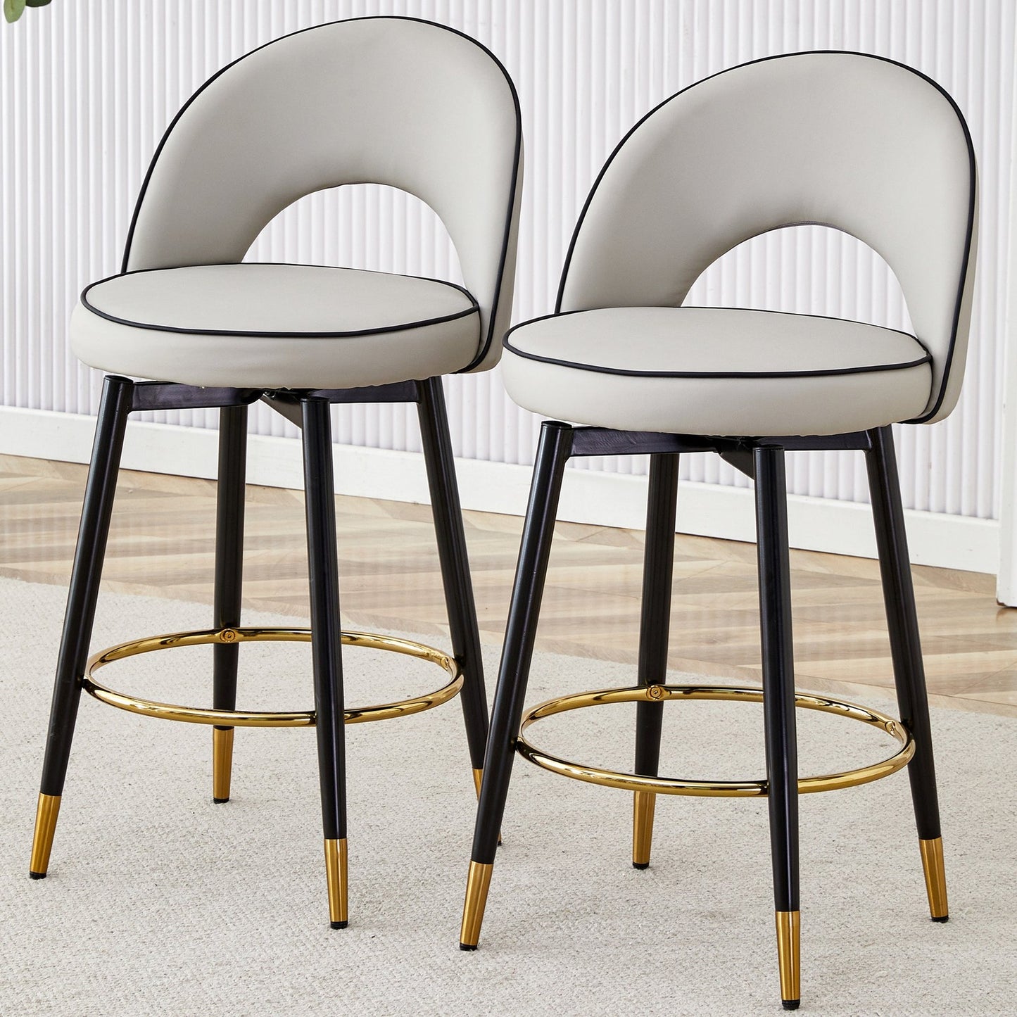 Lily 360 ° Swivel Counter Height Bar Stools, Gray