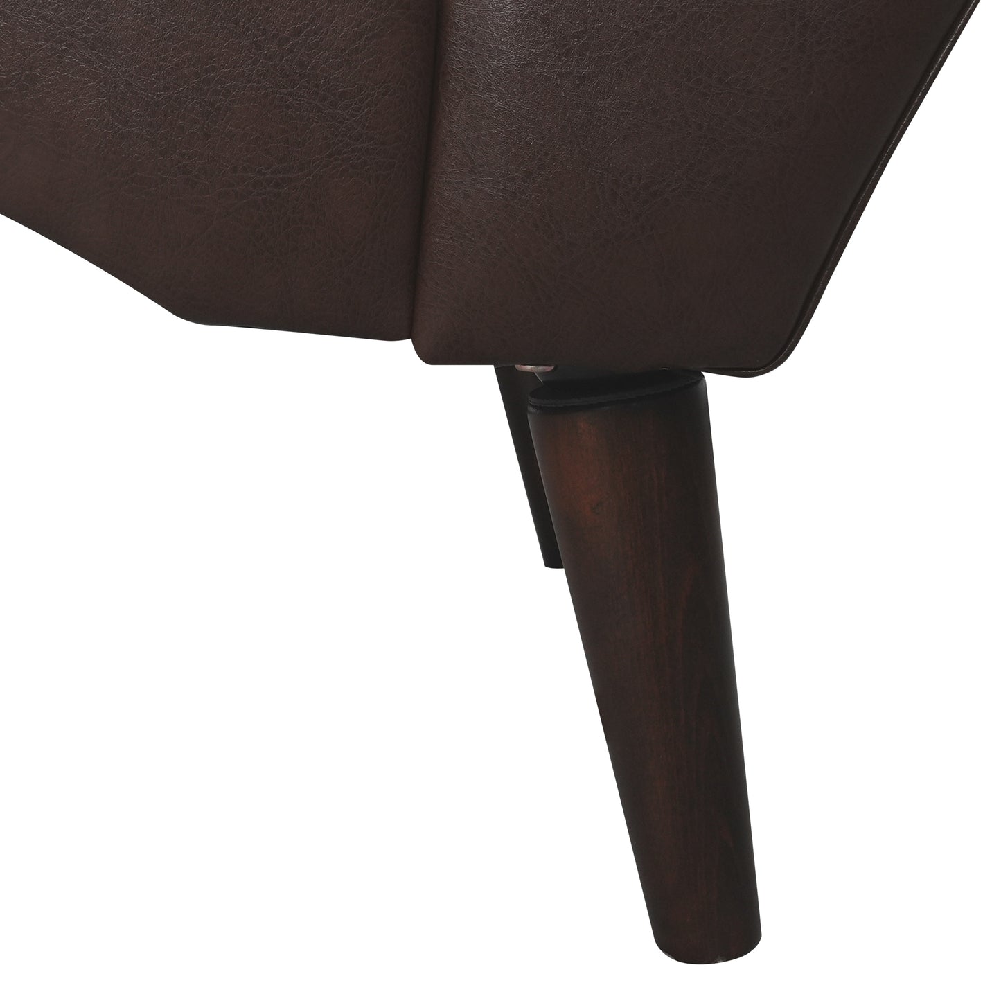 Chaise Lounge Arm Chair Indoor with Pillow & Solid Wood Legs - Brown - detail view 4