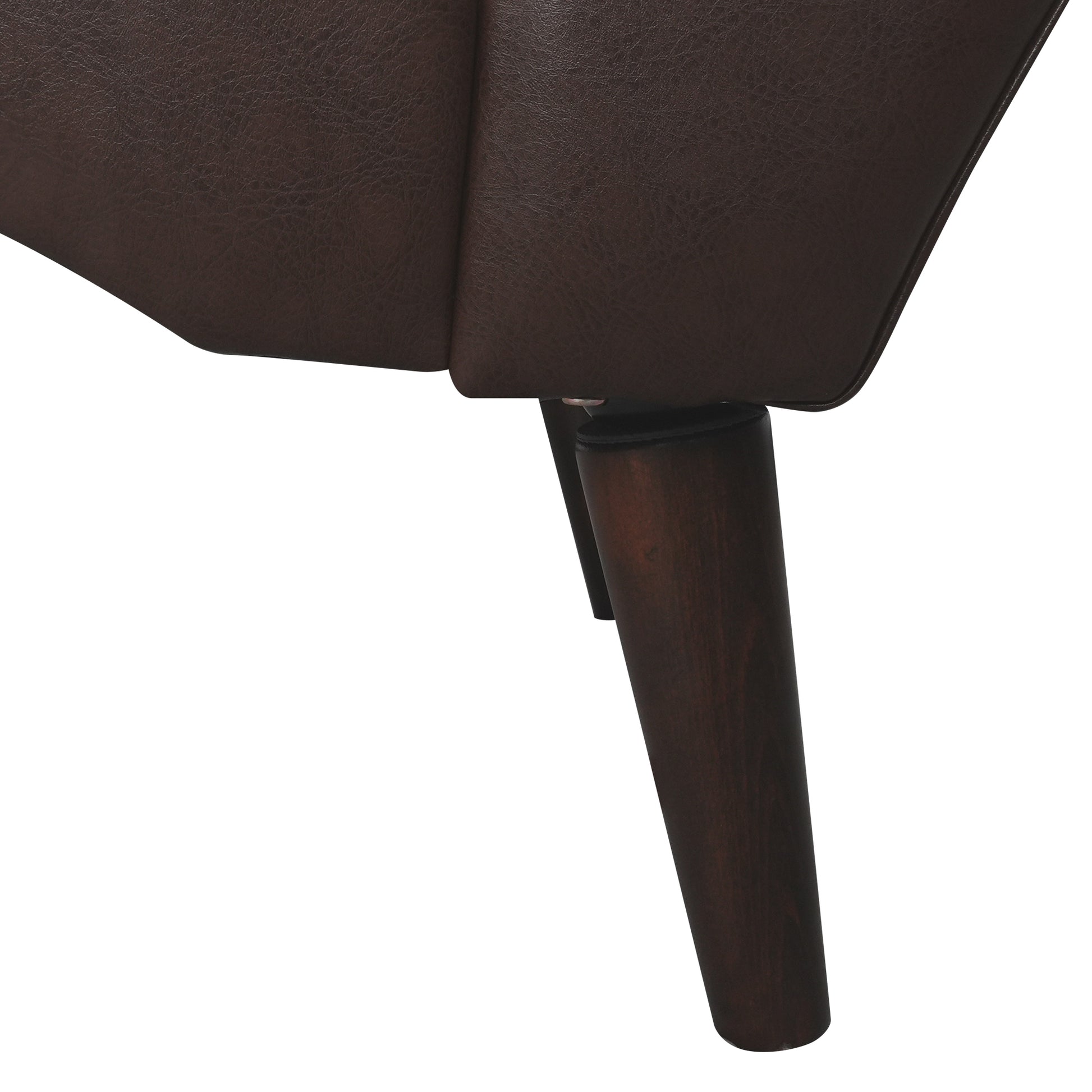 Chaise Lounge Arm Chair Indoor with Pillow & Solid Wood Legs - Brown - detail view 4