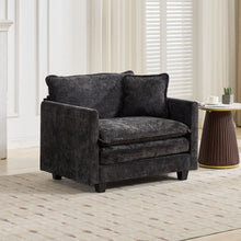 Black Chenille Accent Chair with Black Legs