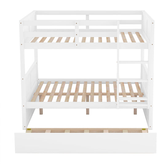 Brawnson Full over Full Bunk Bed with Twin Trundle - White - primary color shot