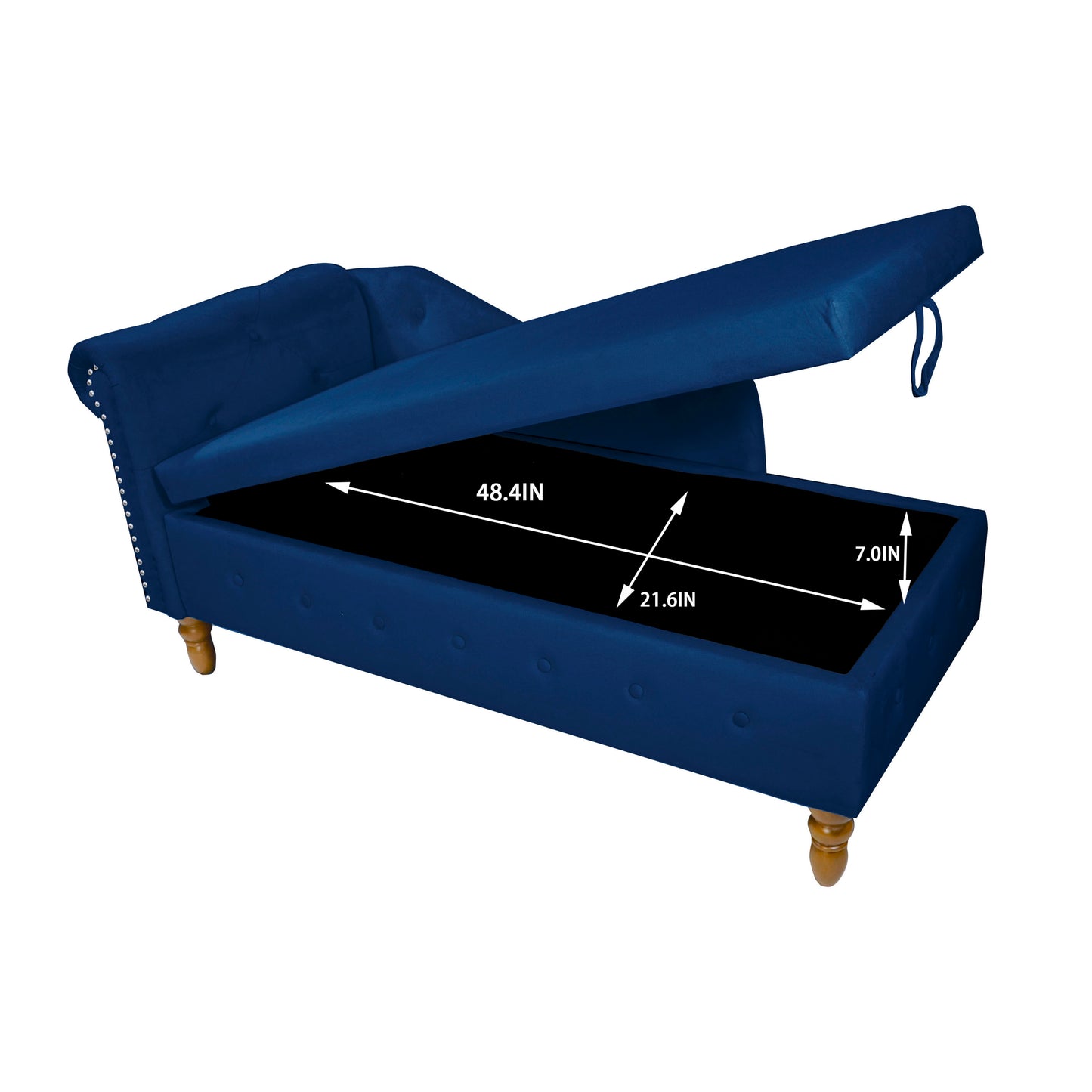 Navy Blue Chaise Lounge Indoor - detail view 5