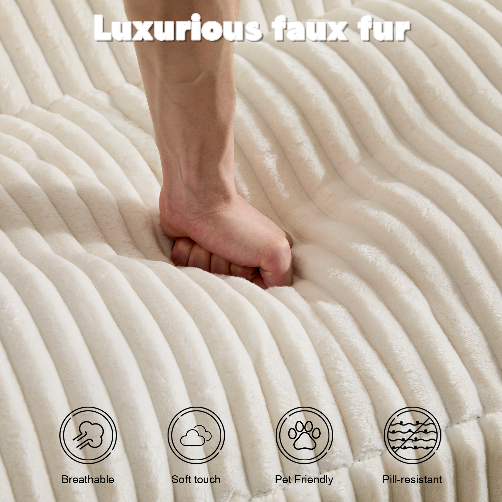 Double Chaise Lounge Chair Indoor - White - detail view 6