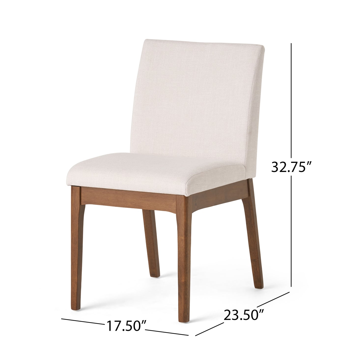 Betty Linen Dining Side Chairs with Wood Trim Set of 2