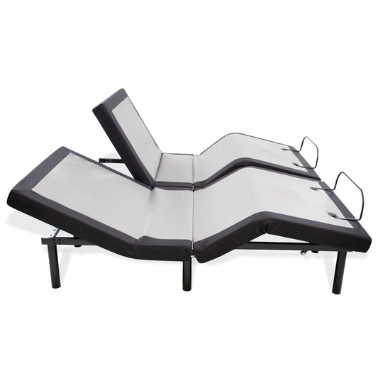 GhostBed Adjustable Base Split King - Dark Gray Metal Frame with Personalized Comfort, Zero Gravity, and Massage Features