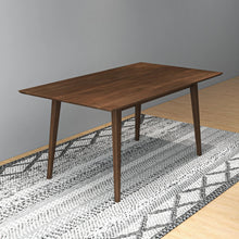 Levi Modern Style Solid Wood Rectangular Dining Kitchen Table Brown Finish - detail view 2