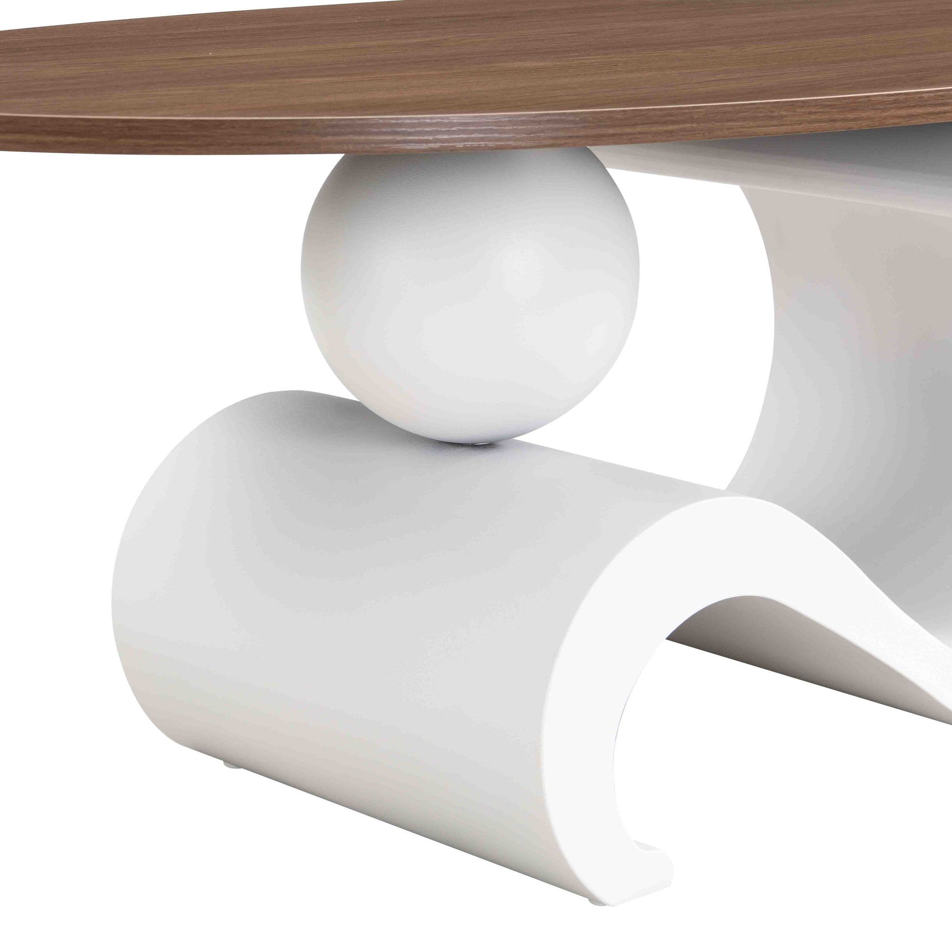 Brown & White Steel Frame Nesting Tables - detail view 8