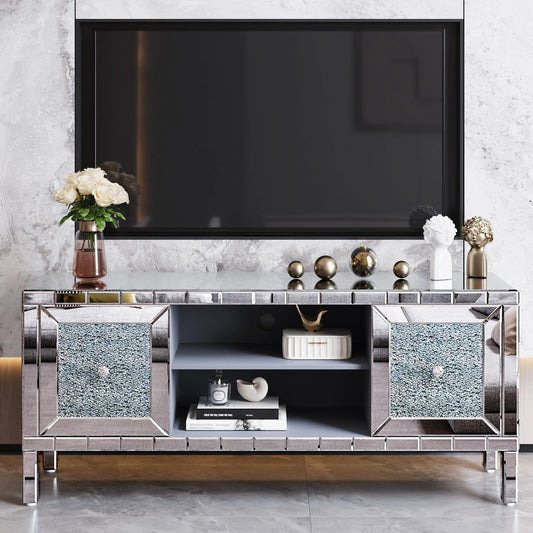 Crushed Diamond Design TV Stand for TVs Up to 65 Inches
