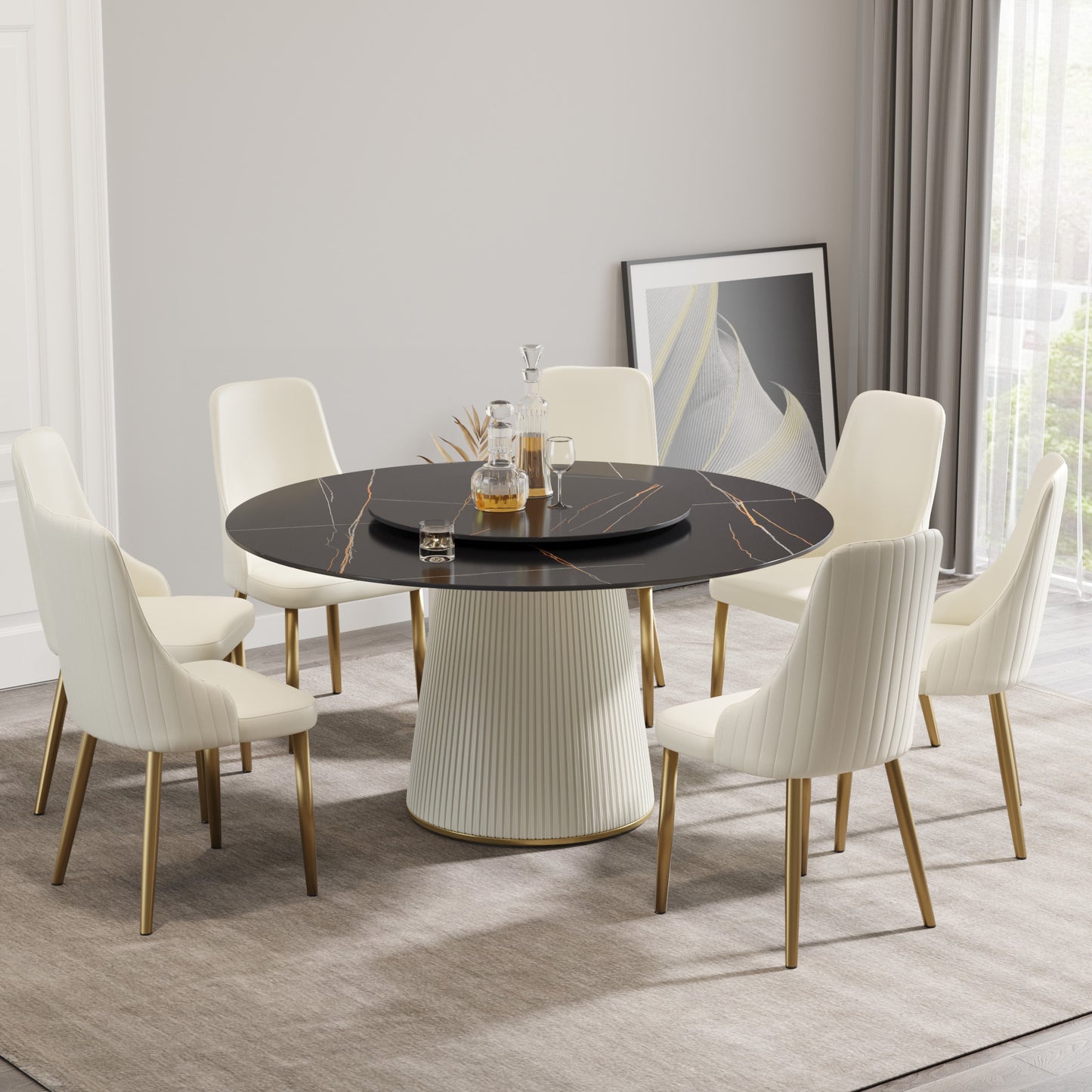 Caspian II Modern Sintered Stone Dining Table