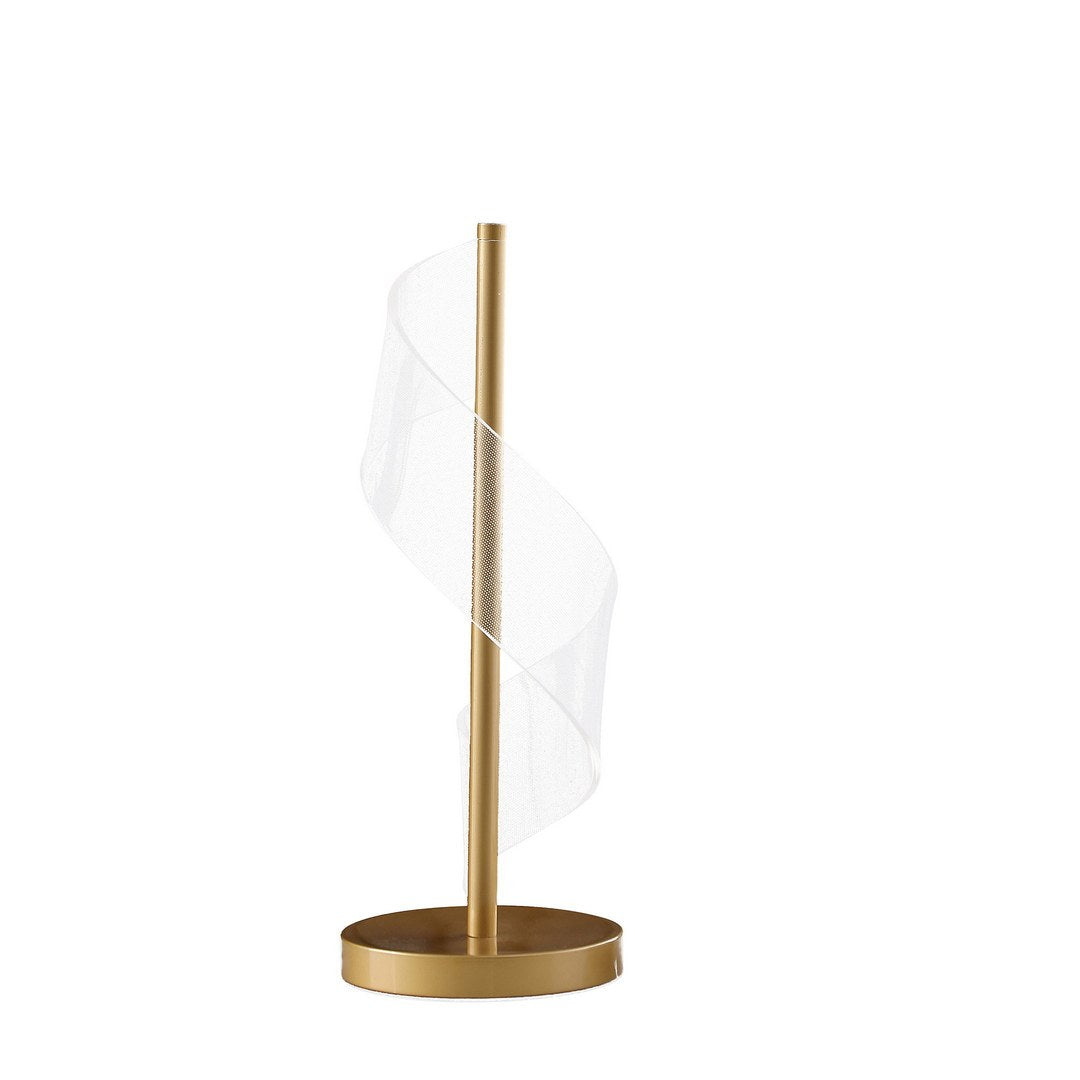 'S' Wave Swirl Acrylic Led Brushed Gold Table Lamp