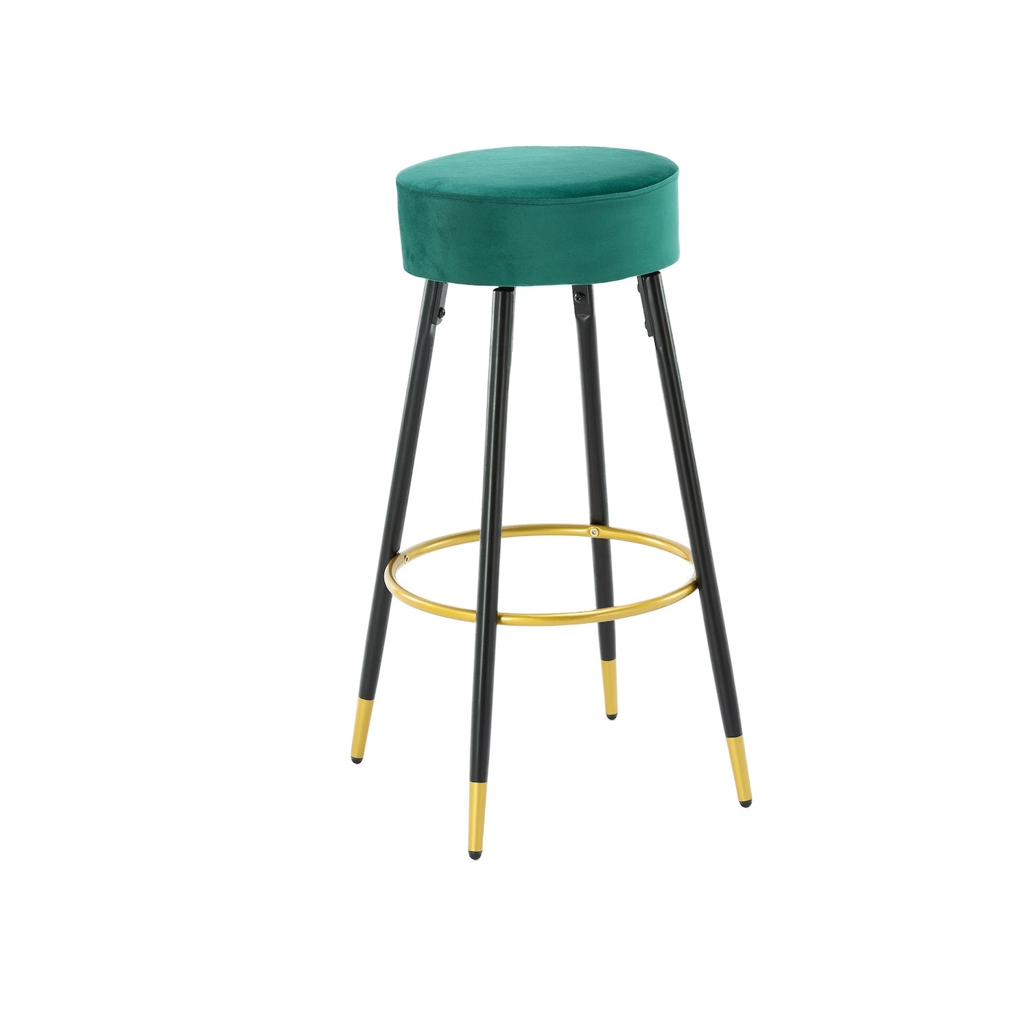 Knef 24" Counter Height Bar Stool with Velvet Seat Set of 2 - Emerald