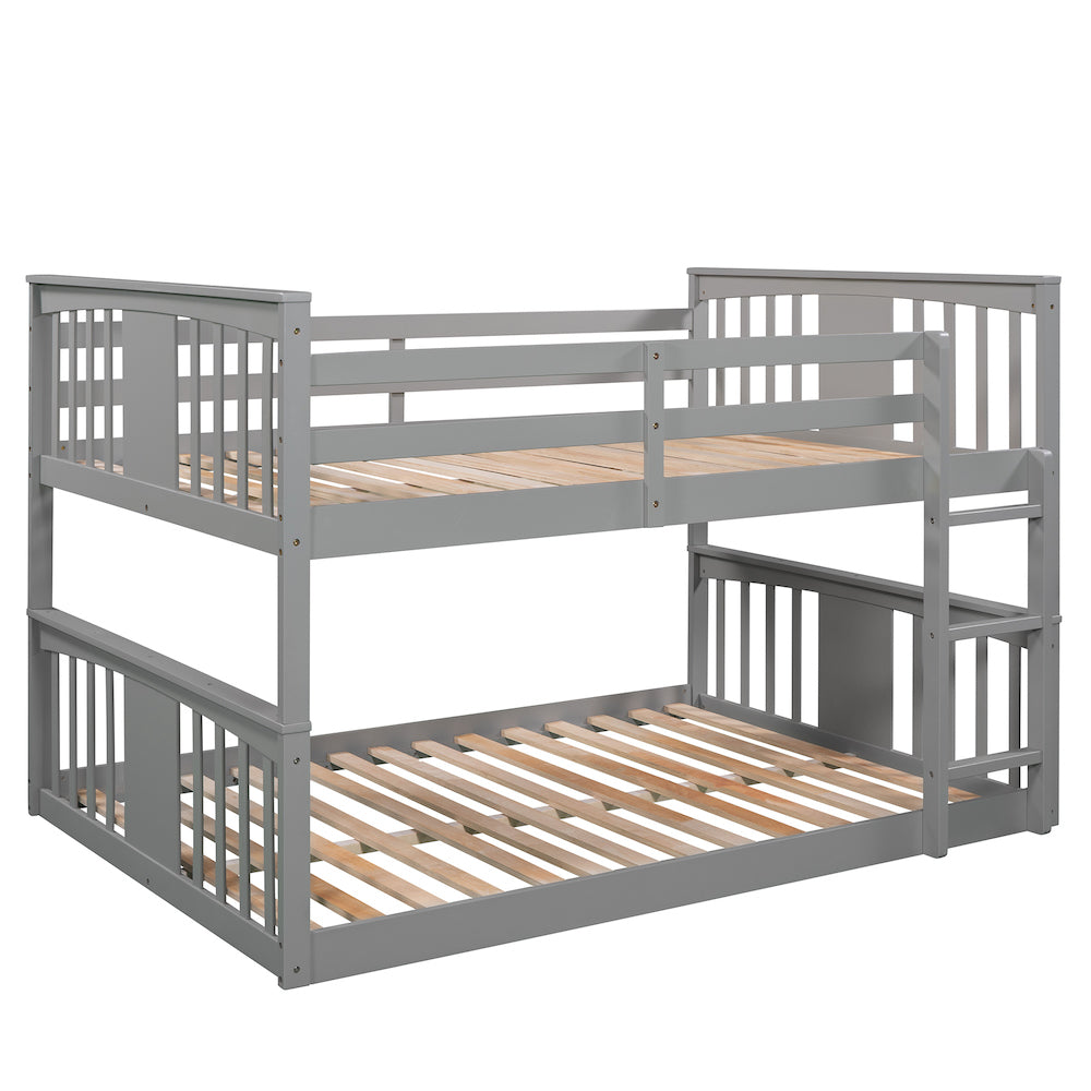 Lucky Cottage Style Full over Full Bunk Bed - Gray