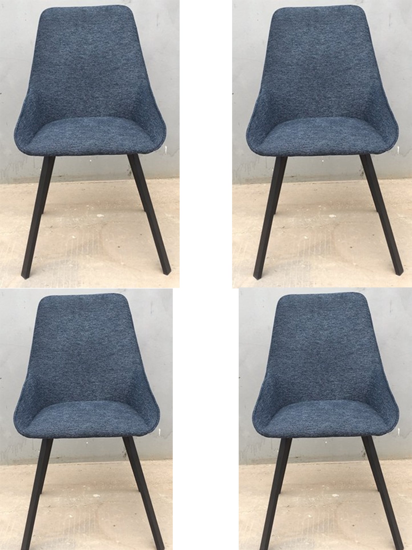 Justone Modern Linen Dining Side Chairs Set of 4 Blue