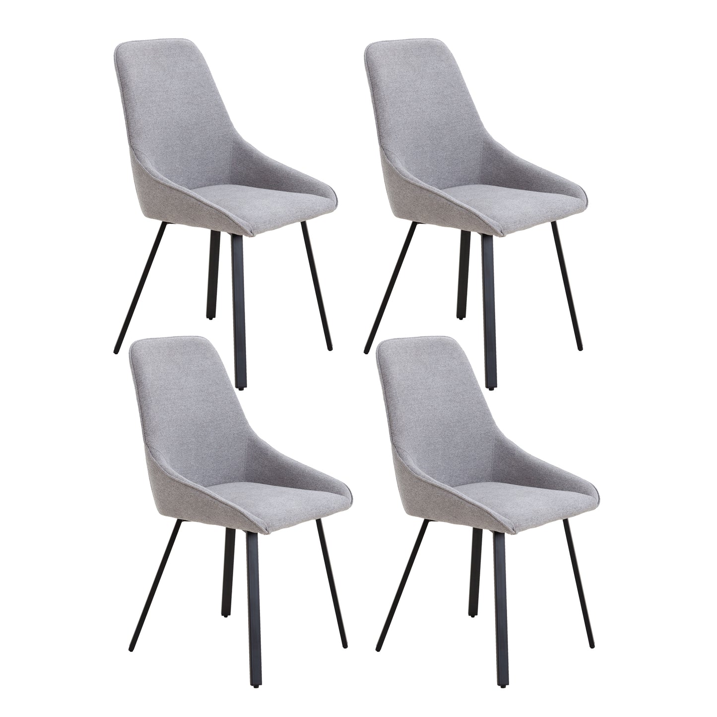 Justone Modern Linen Dining Side Chairs Set of 4 Gray