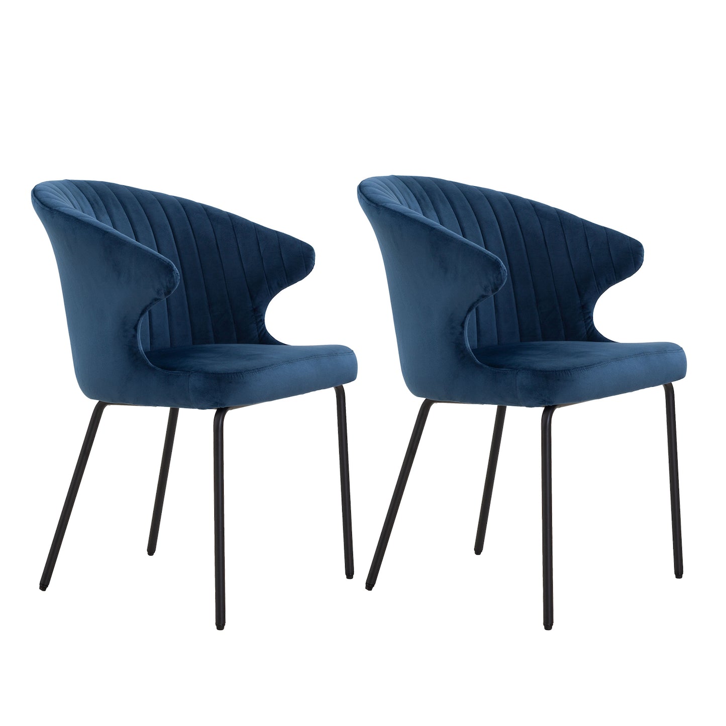 Justone Modern Linen Dining Side Chairs Set of 2 Blue