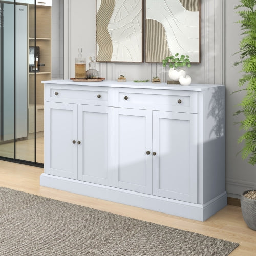 TREXM Modern Buffet Sideboard Cabinet with 2 Drawers - White