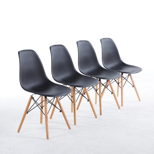 EGO Store Modern Dining Side Chair Set - Matte Black
