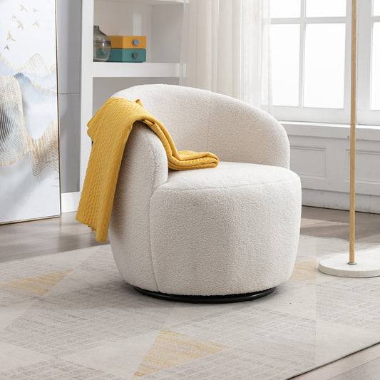 DG Collection Teddy Fabric Swivel Accent Chair - Ivory