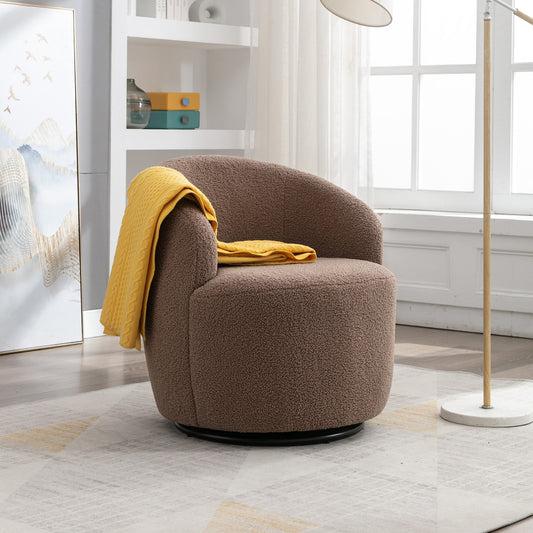 DG Collection Teddy Fabric Swivel Accent Chair - Coffee