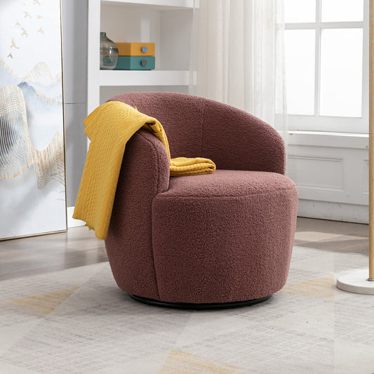DG Collection Teddy Fabric Swivel Accent Chair - Red