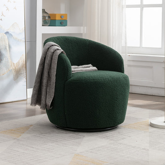 DG Collection Teddy Fabric Swivel Accent Chair - Green