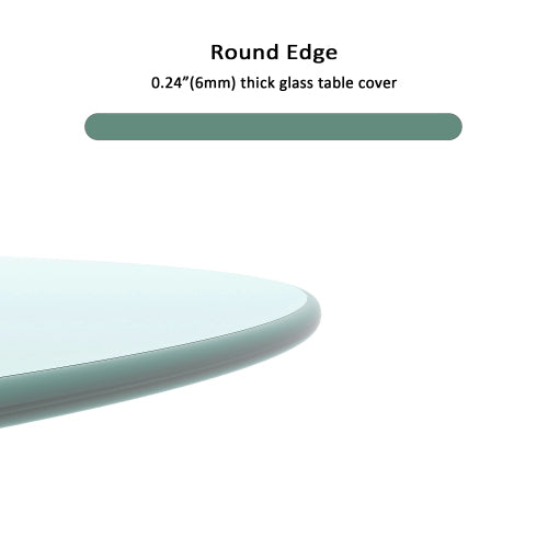 SYA Furniture 24" Inch Round Tempered Glass Table Top