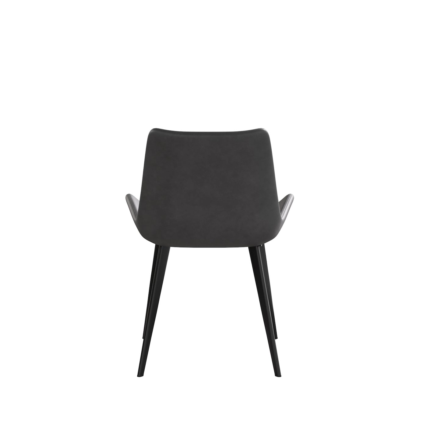 Atunus Modern Leatherette Dining Side Chairs with Black Metal Legs Set of 4 - Gray