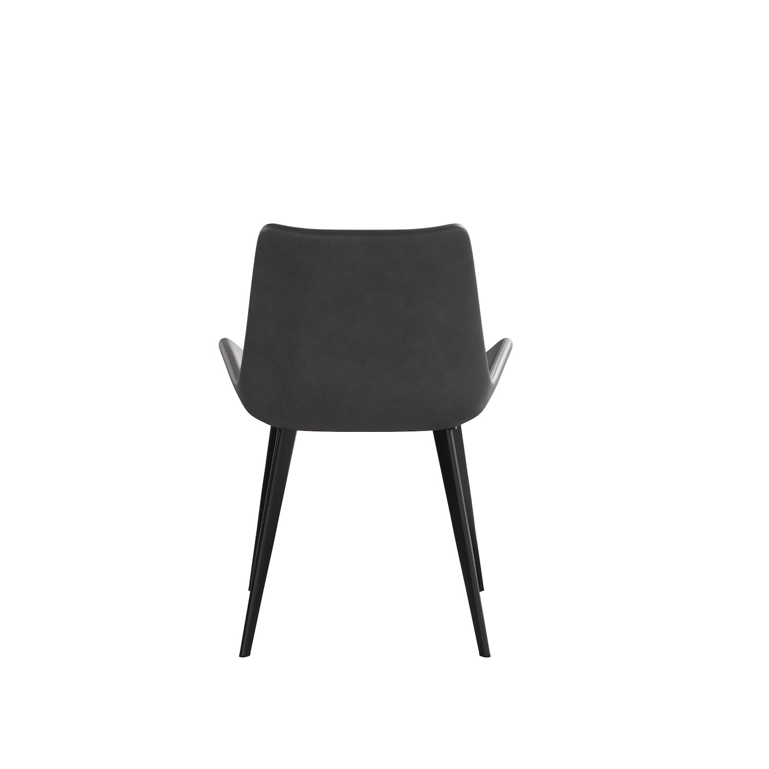 Atunus Modern Leatherette Dining Side Chairs with Black Metal Legs Set of 4 - Gray