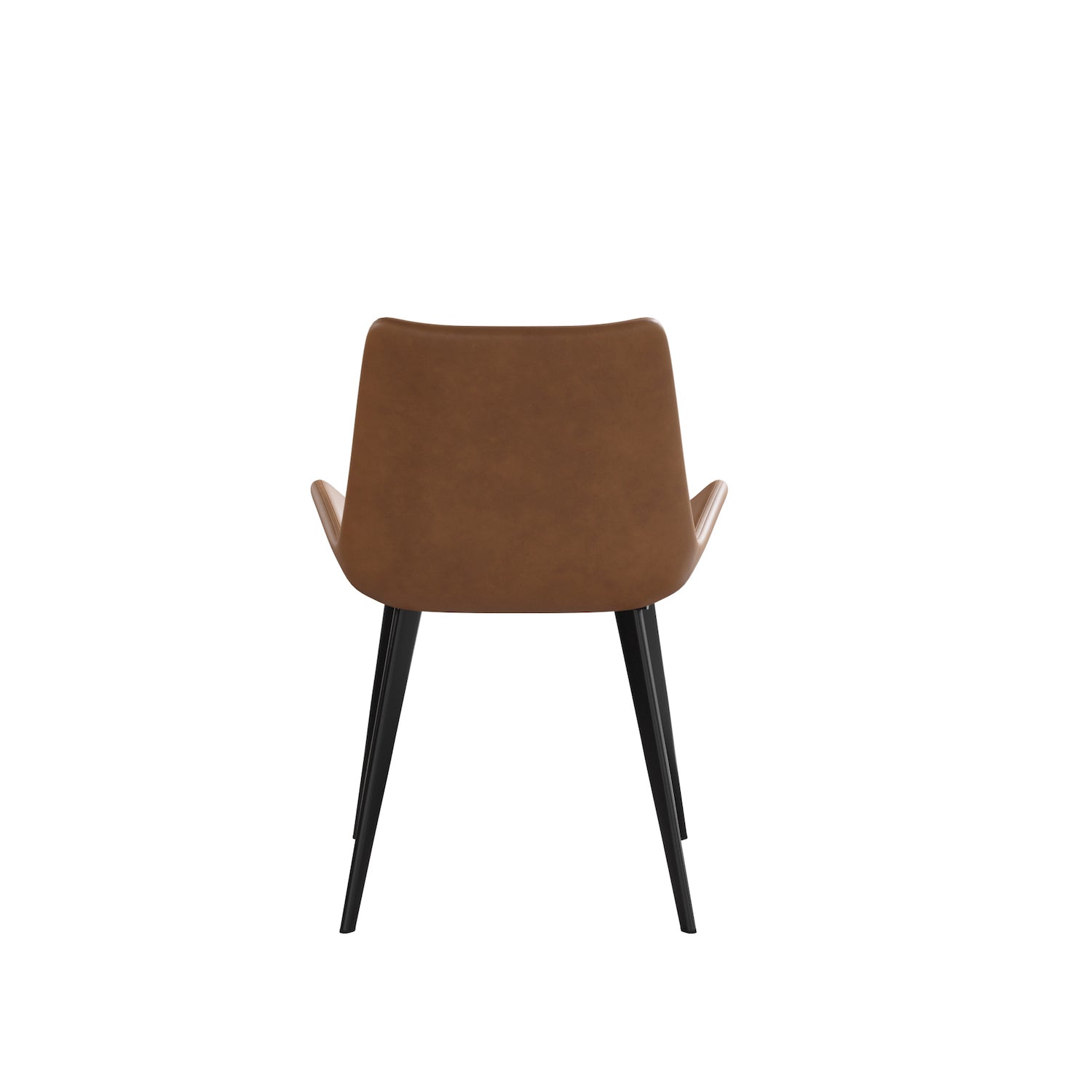 Atunus Modern Leatherette Dining Side Chairs with Black Metal Legs Set of 4 - Brown