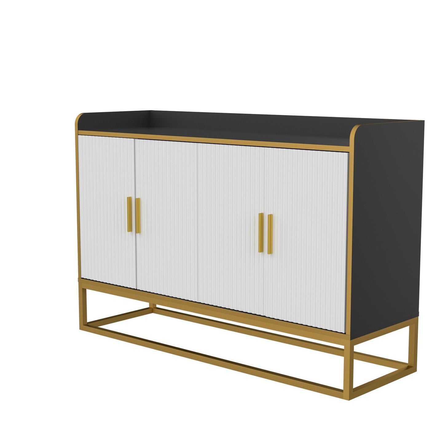Justone Interior Modern Storage Cabinet - Black & Gold
